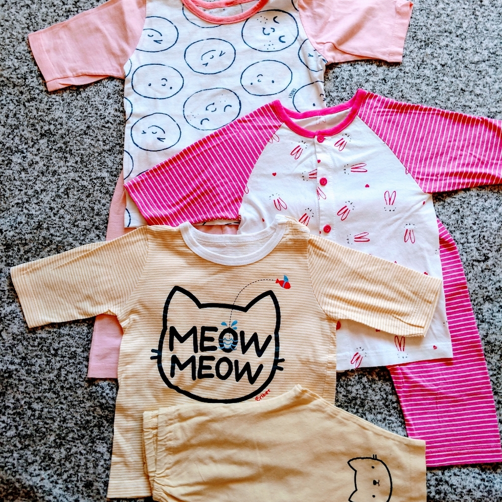 Girls 3 Pajamas,Made in Korea